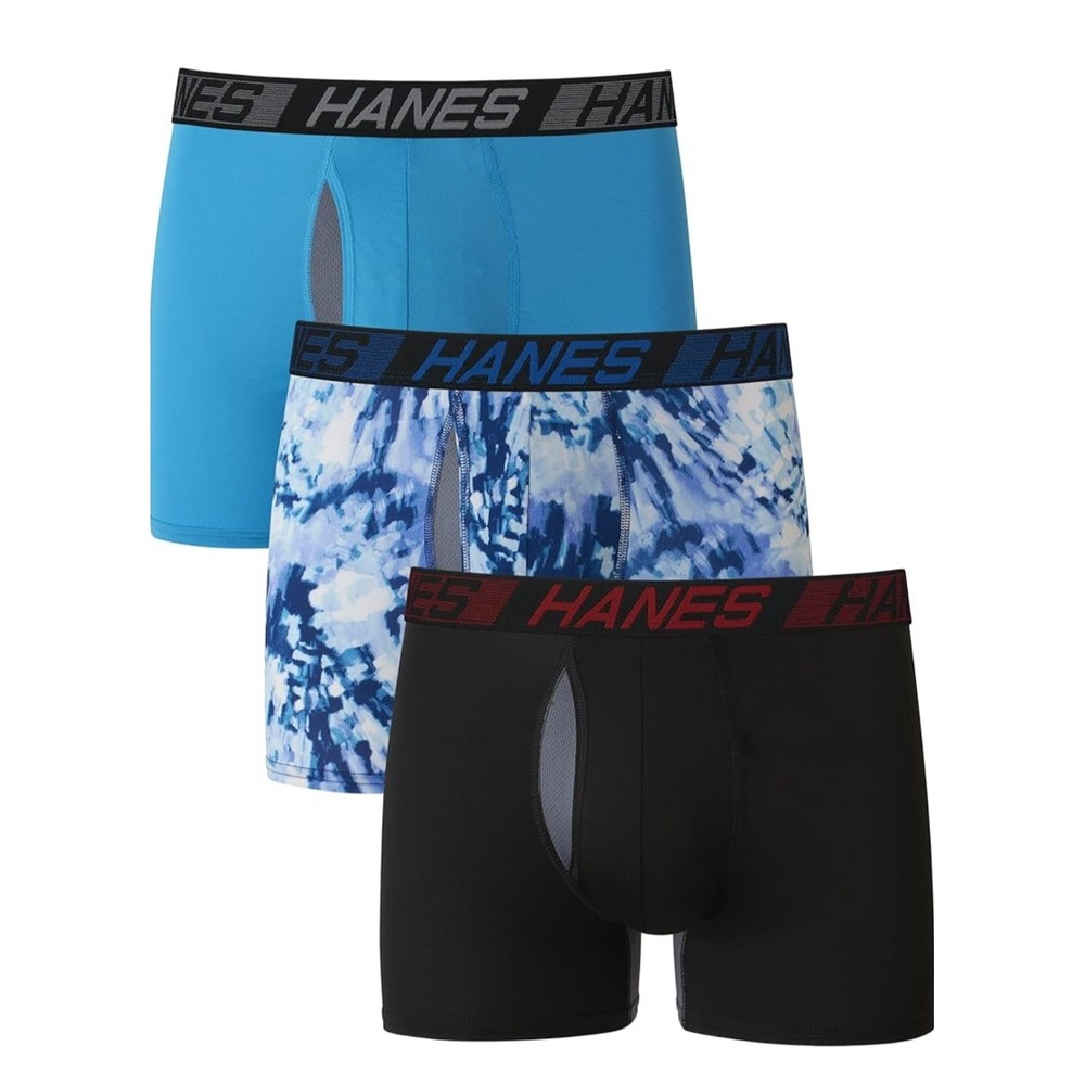 Hanes Mens X-Temp Boxer Briefs Total Support Pouch 3-Pack Lightweight‎
